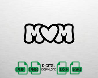MOM Heart SVG, Mothers Day svg, Retro Mom PNG, Bubble Letter Mom Design for Cricut, Mothers Day Shirt svg, Mom Life, Digital Download File