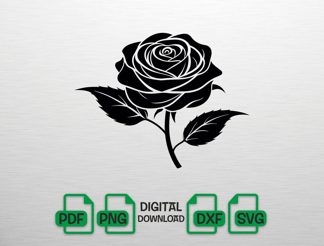 Rose SVG Flower Cut File for Cricut Silhouette Cameo Floral Clipart ...