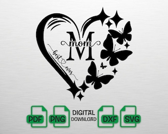Happy Mother's Day SVG, Mothers Day PNG, Floral Mom Heart svg, Mothers Day Shirt Design, Mom Life dxf Digital Download, Cricut Cut Files SVG