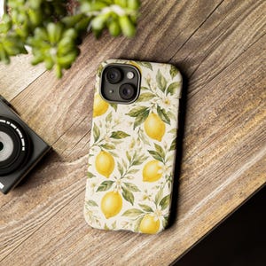 Zitronen-Aquarell Handyhülle | Florale Citrus iPhone Hülle | Elegante Zitronen Handyhülle | Sommer Handy Case