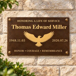 Custom Engraved Solid Brass Plaque – Memorial, Address, Estate Sign – Brushed Finish, Etched Cemetery Sign image 13