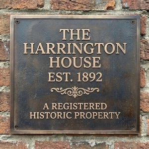 Custom Bronze House Plaque | Personalized Address Sign, Estate Date Marker, Timeless Indoor-Outdoor signage