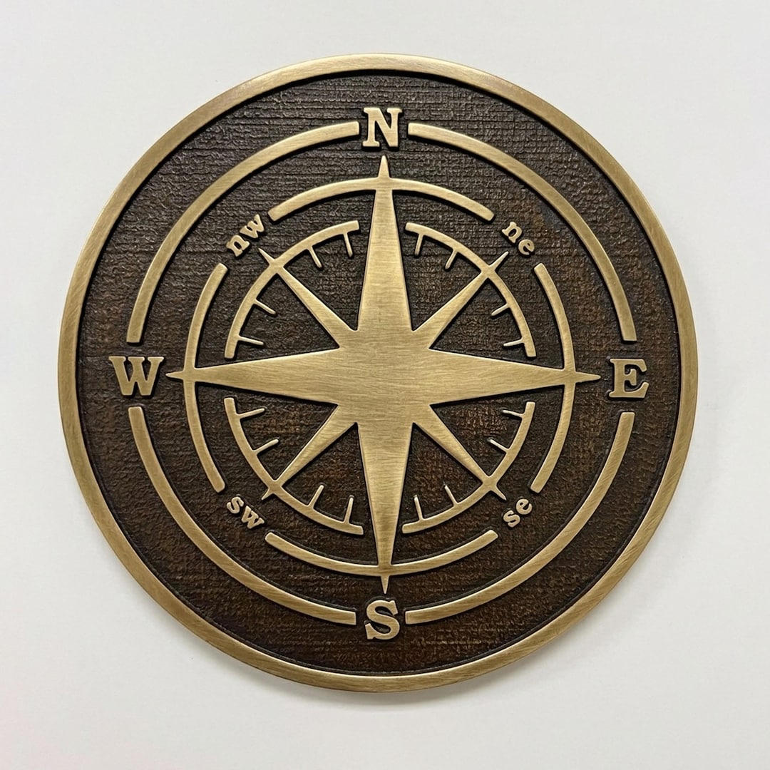 Bronze Compass Rose Plaque: Nautical Maritime Coastal Wall Decor ...