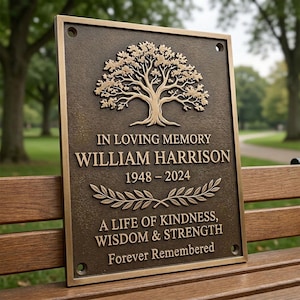 Personalized Bronze Plaque | Memorial Marker | Custom Address Sign | Established Date Signage | Outdoor Nameplate