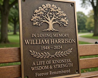 Personalized Bronze Plaque | Memorial Marker | Custom Address Sign | Established Date Signage | Outdoor Nameplate
