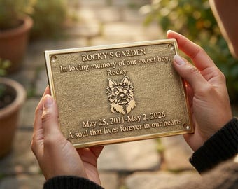 Custom Bronze Memorial Plaque, Personalized Garden Marker, Outdoor Name Plate, Cemetery Tribute