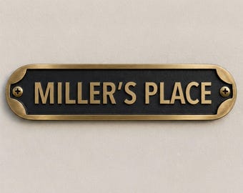 Personalized Brass Plaque, Custom House Name Sign, Address Number Plate, Business and Memorial Signage