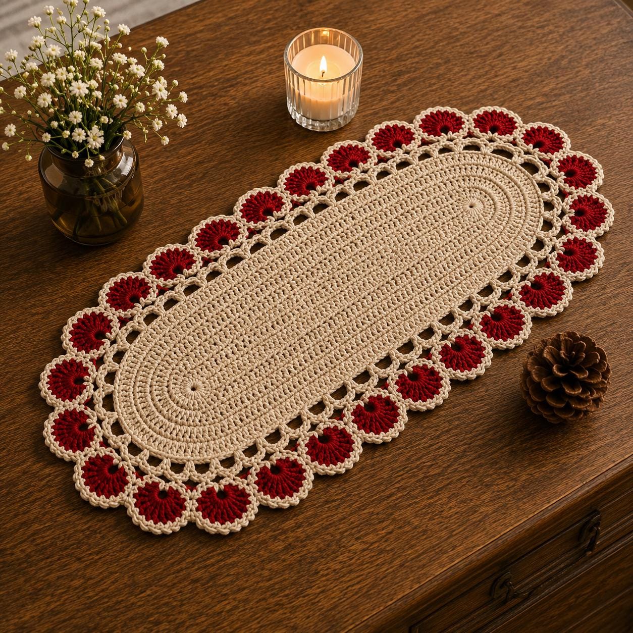 38 Table Runner Crochet Patterns to Refresh Your Home with Handmade Texture 2 Crochet PATTERNl Oval Crochet Table Runner