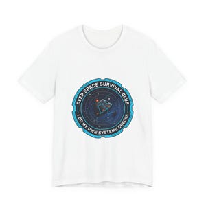 Deep Space Survival Club Tee | mission patch, hard sci‑fi exploration