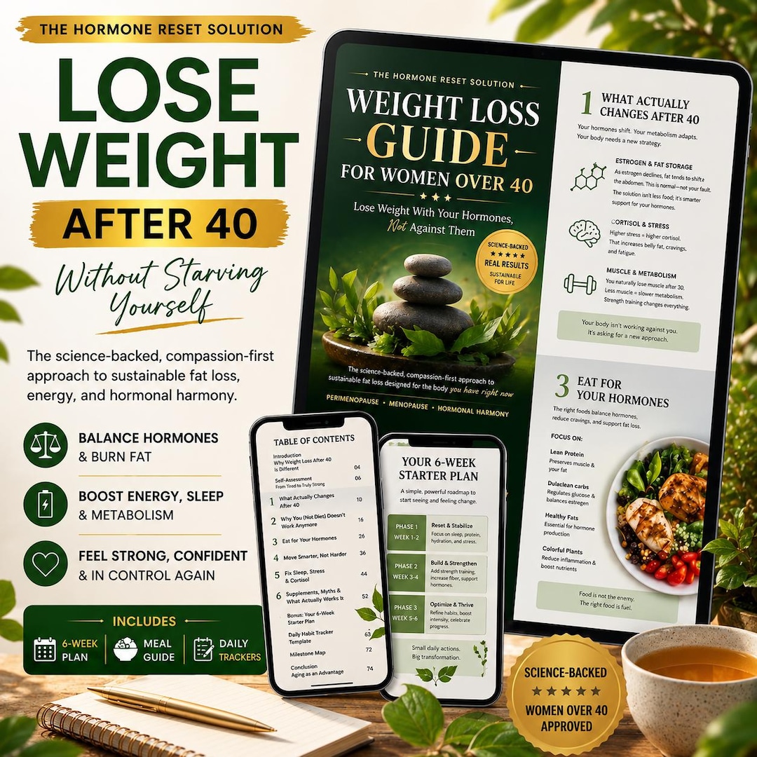 Lose Weight After 40 Guide for Women | Hormone Reset Planner ...