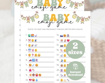 Emoji-spel babyshower, spel babyzinnetjes, Emoji babyhagel, afdrukbare pdf