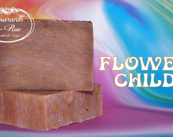 Flor niño patchouli vegano orgánico hecho a mano jabón con aceite de cáñamo - 4 oz
