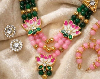 Laddu Gopal Shringar Mala | Krishna Beads Mala Set | Handmade Pooja Mala | Thakur Ji Jewelry | Spiritual Gift