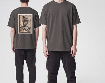 Vintage Roman Bust Tee | Retro Classical Statue Graphic T-Shirt | Sepia Tone Antiquity Streetwear Shirt | Minimalist Museum Art Gift