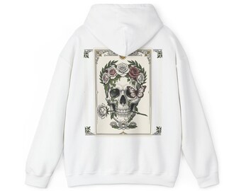 Skull with Roses Hoodie | Graphic Hoodie | Dark Academia Streetwear | Unisex Streetwear Gift