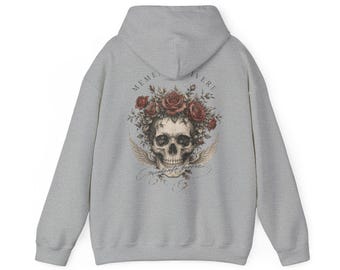 Gothic Skull Rose Hoodie | Graphic Hoodie | Dark Gothic Aesthetic | Unisex Streetwear Gift