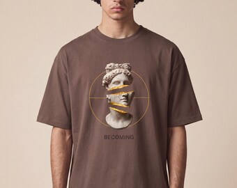Becoming Statue Graphic T-Shirt | Graphic T-Shirt | Dark Academia Streetwear | Unisex Streetwear Gift