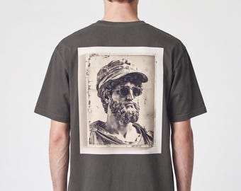 Vintage Roman Bust Tee | Distressed Statue with Sunglasses Graphic T-Shirt | Retro Pop Art Streetwear Unisex Shirt | Greek God Art Gift