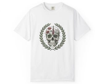 Floral Skull T-Shirt | Graphic T-Shirt | Dark Academia Streetwear | Unisex Streetwear Gift