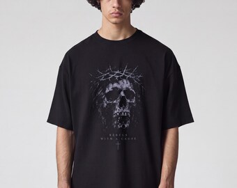 Skull with Crown of Thorns Graphic Tee | Graphic T-Shirt | Dark Gothic Aesthetic | Unisex Streetwear Gift