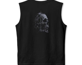 Skull Fade Muscle Tank Top - Grunge Gothic Sh | Sleeveless Tank Top | Dark Gothic Aesthetic | Unisex Streetwear Gift