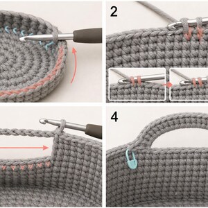 Modern Crochet Basket Pattern PDF, Storage Basket Crochet Pattern, Rope Basket Pattern, Nesting Basket, Home Organizer Basket image 3