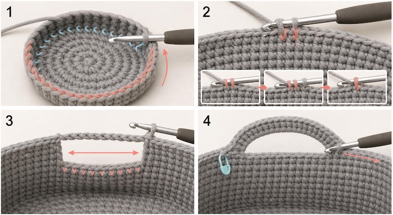 Modern Crochet Basket Pattern PDF, Storage Basket Crochet Pattern, Rope Basket Pattern, Nesting Basket, Home Organizer Basket image 3