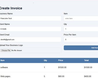 Small Business Billing Software – Invoice Generator & Dashboard Template