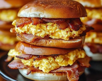 Descargar la mejor receta de hamburguesas crujientes con queso para el desayuno