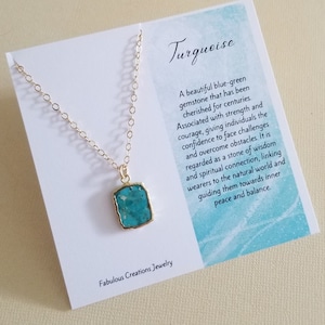 Gold Turquoise Necklace, Skinny Gold Chain, Dainty Turquoise Pendant Necklace, Gift for Her, Gold Layering Necklace, Turquoise Jewelry