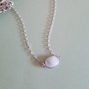 Raw Moonstone Necklace, Moonstone Crystal Choker, Gemstone Layering Necklace, Healing Crystal Jewelry, Moonstone Pendant, Sterling Silver