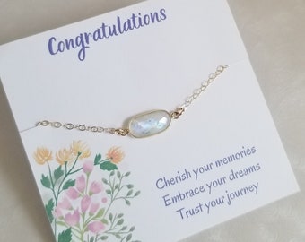 Moonstone Bracelet, Graduation Gift, Gold Moonstone Bracelet, Thin Gold Bracelet, Gift for Her, Dainty Gemstone Bracelet, Class of 2021