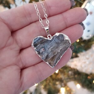 Heart Necklace, Druzy Pendant. Raw Crystal Heart Necklace, Gift for Best Friend, One of a Kind Pendant Necklace, You are my Rock Gift Set
