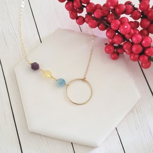Collier cercle de famille, collier de mères, collier de pierres de naissance personnalisé, cadeau pour les mamans, collier de pierres de naissance de famille, cadeau personnalisé