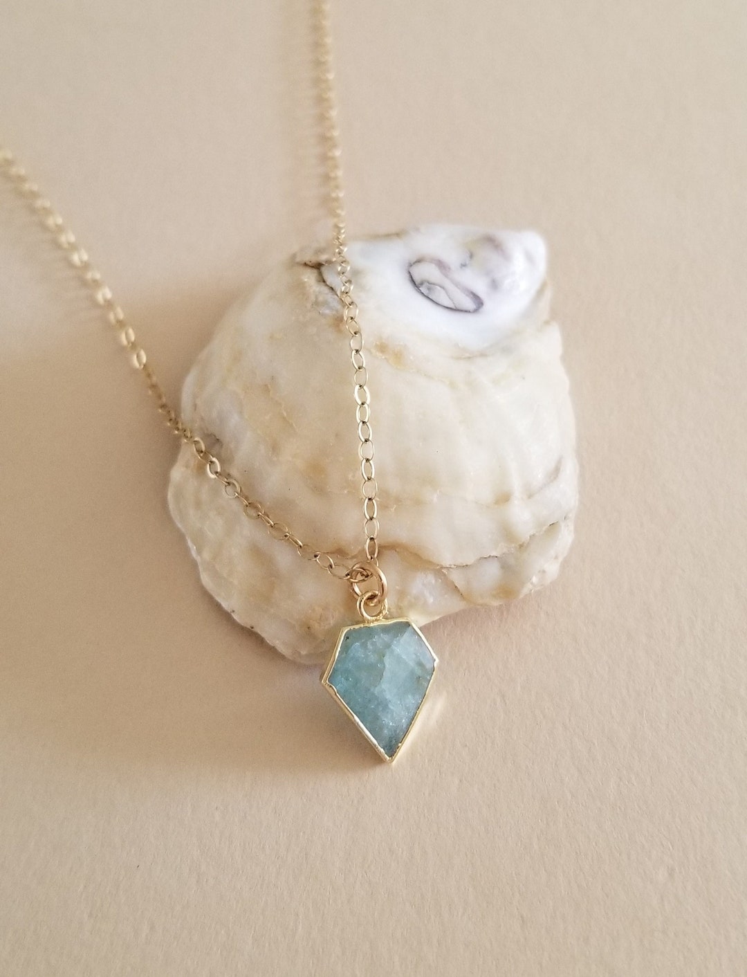 Dainty Aquamarine Necklace Gold Aquamarine Pendant Necklace - Etsy