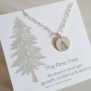 Pine Tree Necklace, Strength and Endurance, Thoughtful Gift for Her, Evergreen Tree Necklace, Mountain and Nature Jewelry, Nature Lover Gift