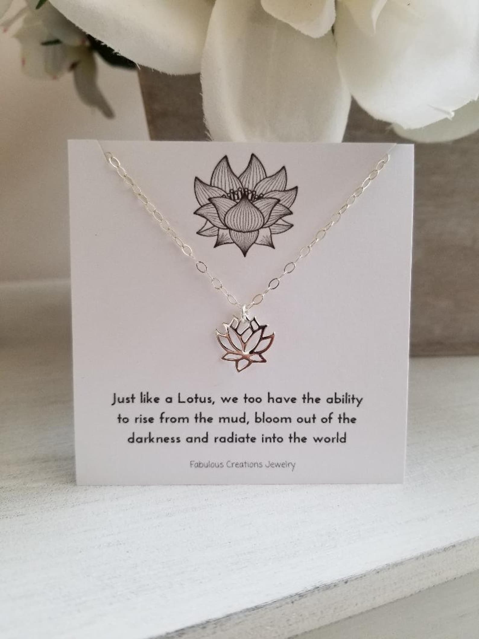 Lotus Flower Pendant Gift for Best Friend Sterling Silver Etsy