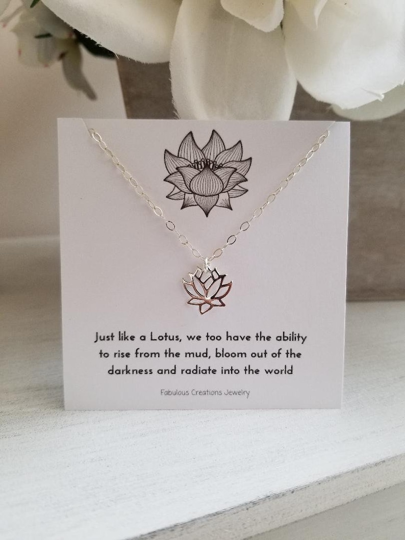 Lotus Flower Pendant Gift for Best Friend Sterling Silver Etsy