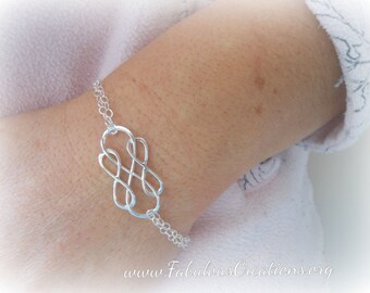 Sterling Silver Infinity Bracelet, Birthday Gift, Triple Infinity, Gift for Best Friend, Bridesmaid Gift, Christmas Gift Idea