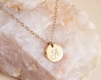 Dainty Gold Initial Necklace, Personalized Gift, Gold Letter Necklace, Personalized Jewelry, Gift for Sister, Delicate Necklace