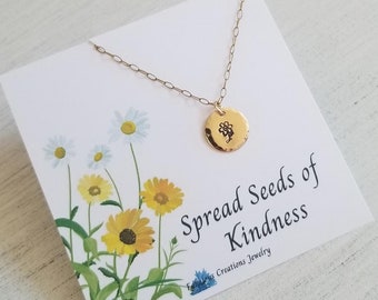 Flower Necklace, Dainty Gold Daisy Necklace, Gift for Mom, Sterling Silver Flower Charm Necklace, Gift for Her, Everyday Jewelry