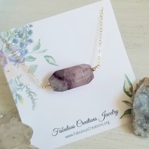 Fluorite Necklace, Rainbow Fluorite Pendant, Raw Crystal Necklace, Gift for Her, Fluorite Jewelry, Energy Healing Stone Necklace