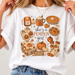 Camiseta "She's a Pumpkin Girl" / Camiseta acogedora de otoño con sabor a calabaza y especias / Camiseta de otoño Comfort Colors®