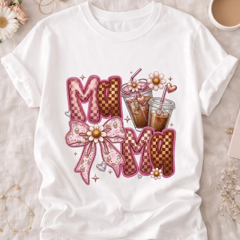 Camiseta vintage para mamás amantes del café / Camiseta retro para mamás amantes de la cafeína imagen 3