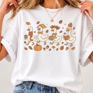 Camiseta de patos de otoño / Camiseta para profesores del desfile de patos de otoño / Camiseta de hojas de calabaza Comfort Colors®