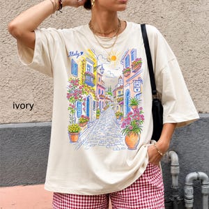 Mediterranean Street Scene T-Shirt | Italian Alley Graphic Tee | Comfort Colors® Italy Vacation Shirt image 9