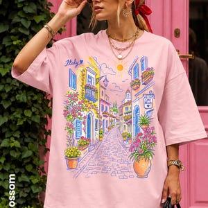 Mediterranean Street Scene T-Shirt | Italian Alley Graphic Tee | Comfort Colors® Italy Vacation Shirt image 6