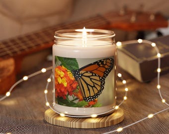 Candela con farfalla monarca, collezione Passeggiate in giardino