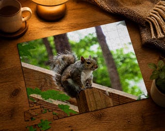 Puzzle con scoiattoli, puzzle con animali selvatici, puzzle con fotografia naturalistica, regalo con animali del bosco, regalo per amanti della natura, collezione Passeggiate in giardino