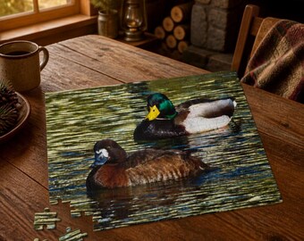 Puzzle di anatre da fotografia naturalistica originale / Puzzle di animali selvatici / Regalo con anatra selvatica / Regalo per amanti della natura / Puzzle rilassante